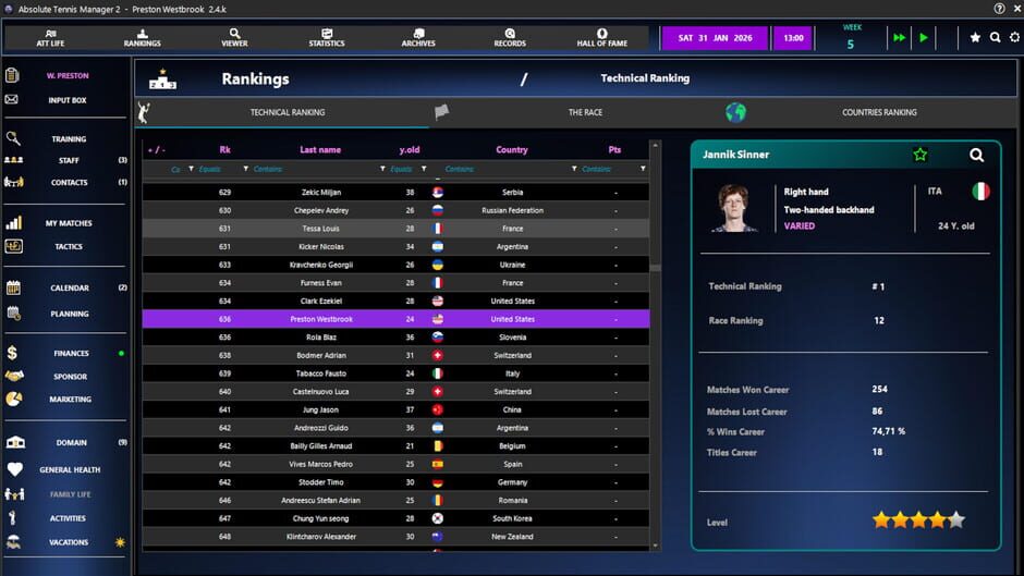 Absolute Tennis Manager 2 screenshot