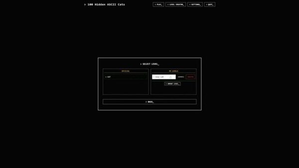 100 Hidden ASCII Cats screenshot